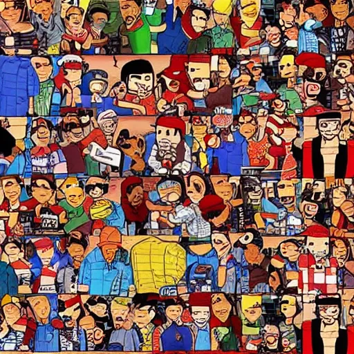 Image similar to “Waldo in a gta loading screen, where’s Waldo, gta style”