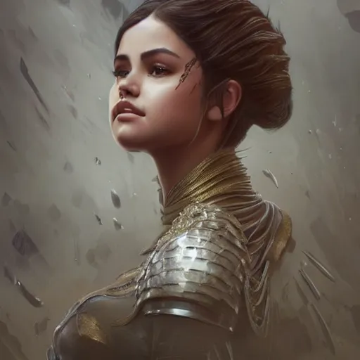 Prompt: portrait of selena gomez, fantasy, intricate, elegant, highly detailed, digital painting, artstation, concept art, matte, sharp focus, illustration, octane render, unreal engine, art by aenaluck and roberto ferri and greg rutkowski, epic fantasy, digital painting