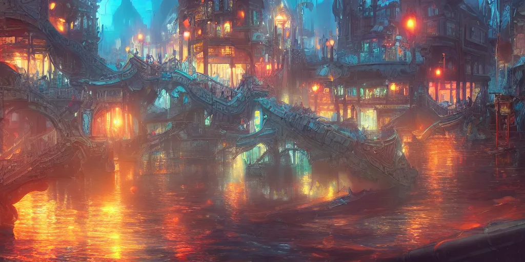 Image similar to beautiful fantasy water city, saturated, detailed lighting, high quality, sharp focus, intricate, digital painting, artstation, 4k