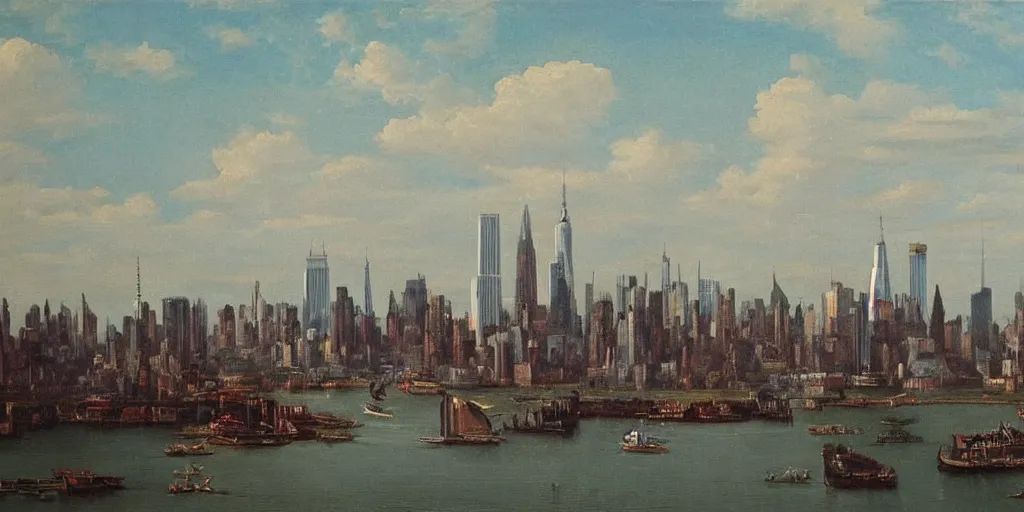 Image similar to very very very beautiful oil painting of New York in the 1800s, 4k detailed, very very well detailed painting