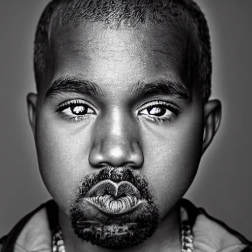 Prompt: the face of kanye west at 8 years old, portrait by julia cameron, chiaroscuro lighting, shallow depth of field, 8 0 mm, f 1. 8