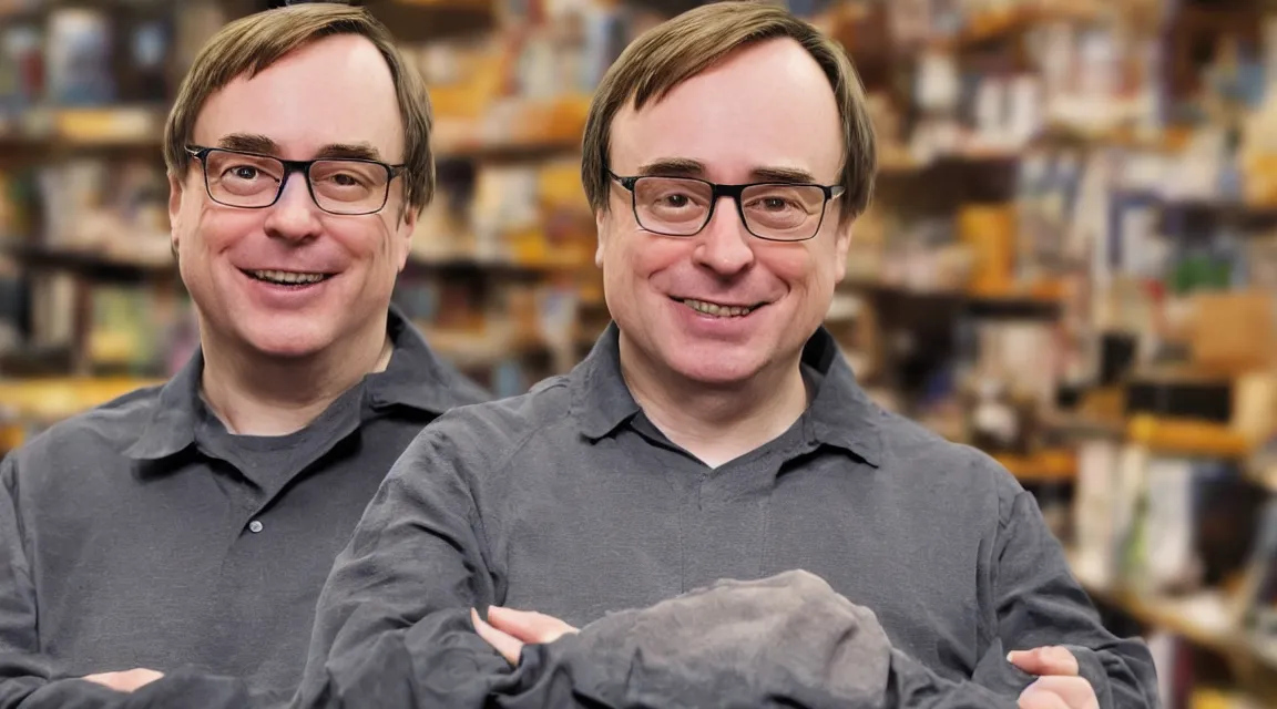 Image similar to vinil action figure of Linus Torvalds, product photo