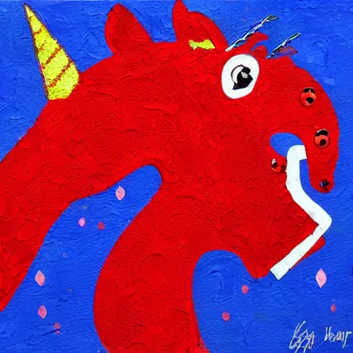 Image similar to red unicorn