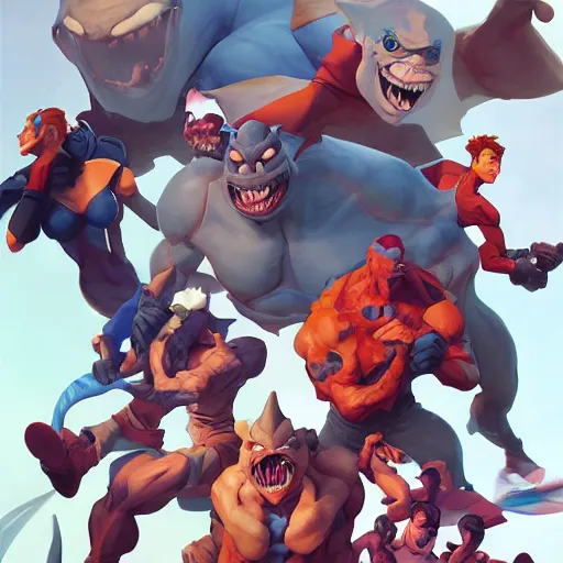 Image similar to hero world street sharks, behance hd by jesper ejsing, by rhads, makoto shinkai and lois van baarle, ilya kuvshinov, rossdraws global illumination