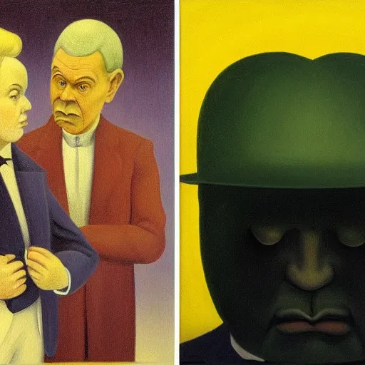 Image similar to hell by Raphael Hopper, and Rene Magritte. Extremely Highly detailed, Occult, funny, humorous, humor, hilarious, funny, entertaining, magical, Trending on artstationHQ