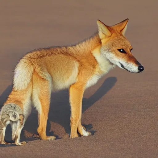 Image similar to baby riding on a dingo