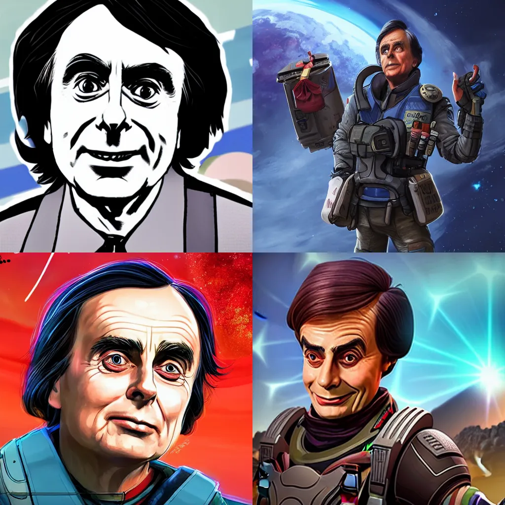 Prompt: Carl Sagan as an Apex Legends character