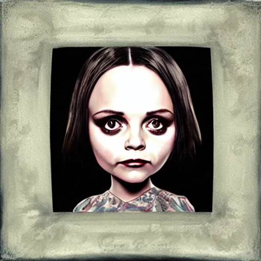 Image similar to christina ricci in the style of mark ryden