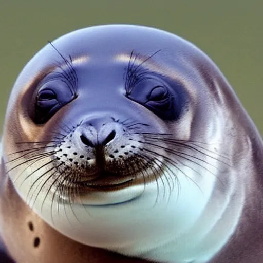 Prompt: adorable fat seal smiling