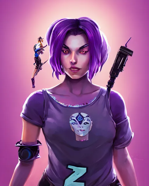 Image similar to beautiful female purple hair tattoo symmetrical face eyes singing full length fantasy art apex fortnite Video game icon, 2d game art gta5 cover , official fanart behance hd artstation by Jesper Ejsing, by RHADS, Makoto Shinkai and Lois van baarle, ilya kuvshinov, rossdraws