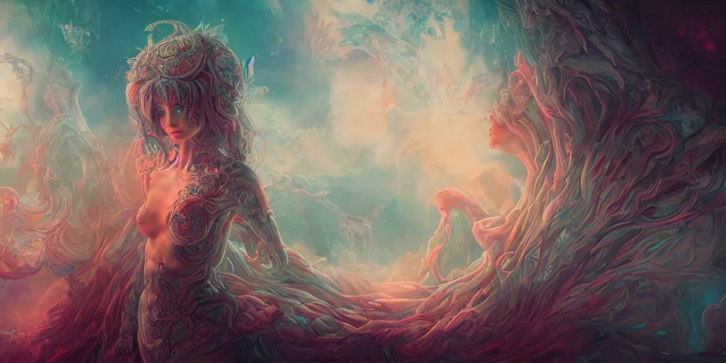 Image similar to dreamscape, female, ross tran, vivid colors, anatomical, highly detailed sculpture, intricate detailed, ommatidia, 8 k, cinematic atmosphere, post - processing