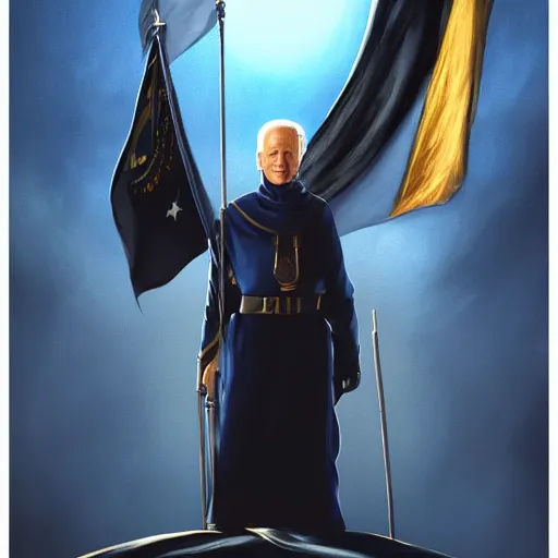 Image similar to joe biden as a photorealistic fremen Dune, shai hulud, freman, shai-hulud, artstation hall of fame gallery, editors choice, #1 digital painting of all time, most beautiful image ever created, emotionally evocative, greatest art ever made, magnum opus masterpiece, movie poster, 4k, highly detailed, cinematic lighting