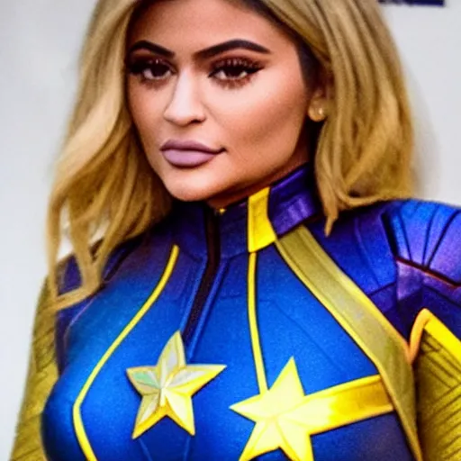 Image similar to kylie jenner as captain marvel