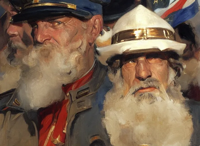 Image similar to a highly detailed beautiful portrait of captain israel, by gregory manchess, james gurney, james jean