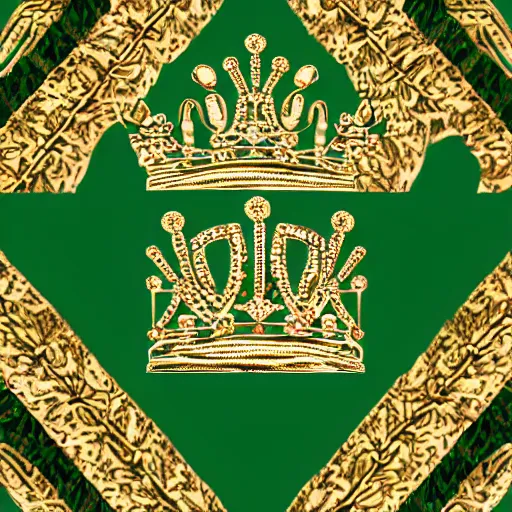 Prompt: crown on green background