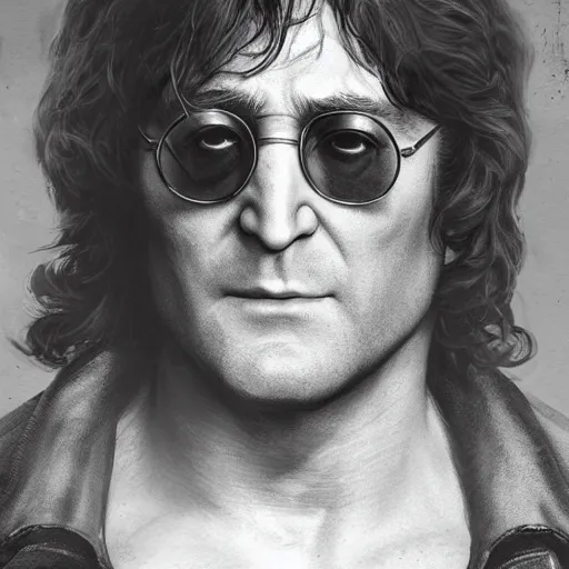 Prompt: john lennon as frank castle the punisher, ultra realistic, concept art, intricate details, highly detailed, photorealistic, octane render, 8 k, unreal engine, art by frank frazetta, simon bisley, brom