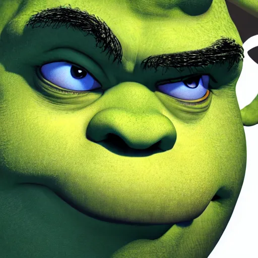 Image similar to shrek but blue, full hd, high resolution, very detailed, portrait, 8 k