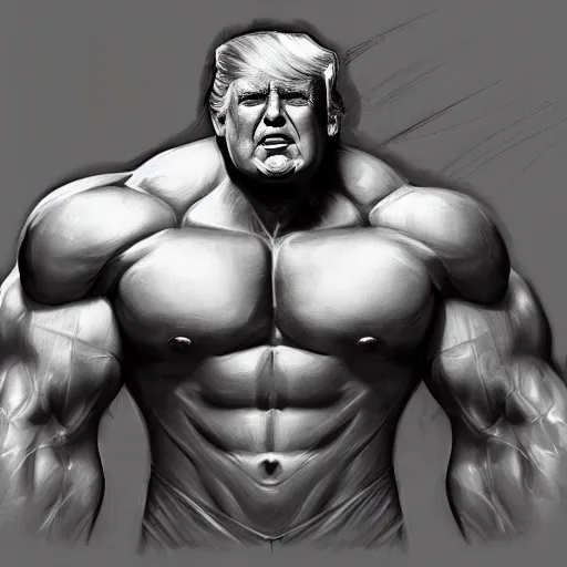 Image similar to donald trump stylized as hulk, portrait, artstation, concept art by greg rutkowsk