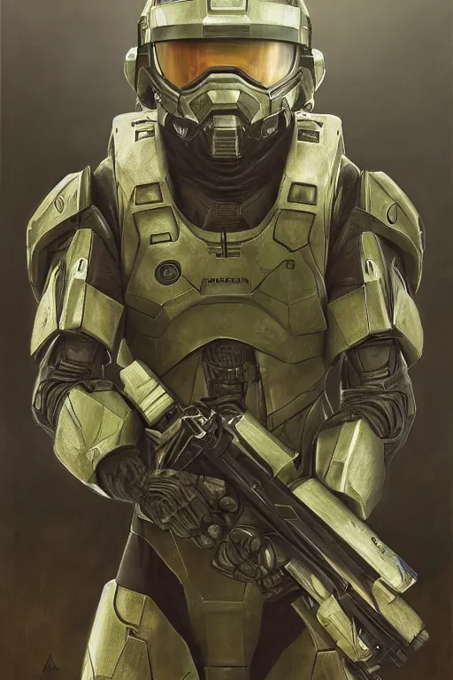 Image similar to rattata playing as master chief, oil on canvas, intricate, portrait, 8 k highly professionally detailed, hdr, cgsociety