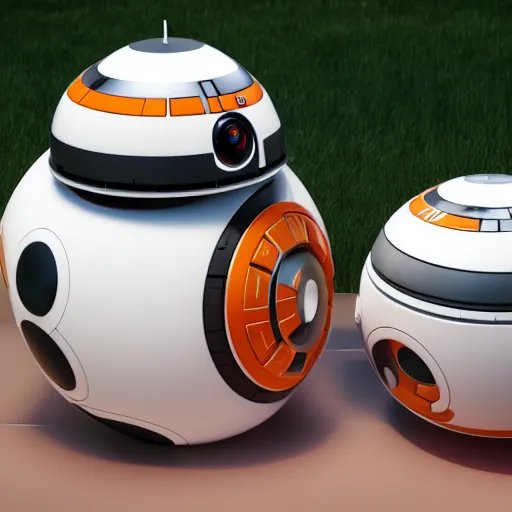 Image similar to bb 8 and hal 9 0 0 0 having a picnic, octane render, unreal engine, 8 k, hyperrealistic, photorealism