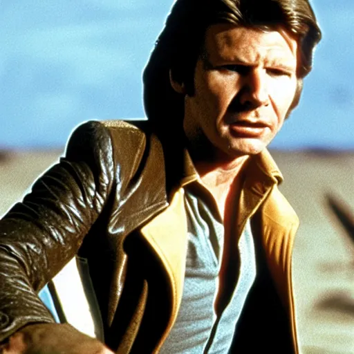 Image similar to film still of Gary Oldman as Han Solo in Star Wars 1977