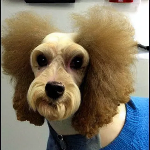 Image similar to really ugly bad poodle haircut,