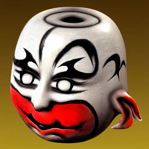 Image similar to demon with daruma head