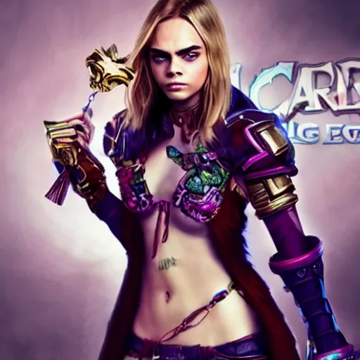 Image similar to Cara Delevingne as a League of Legends champion