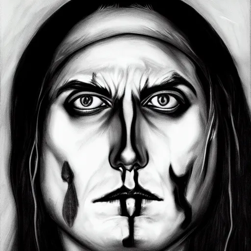 Prompt: ghostemane, black metal, photoreal portrait, bold, contrast