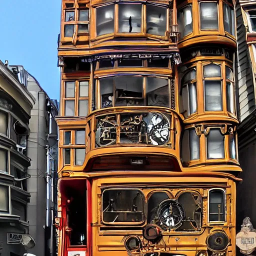 Prompt: of a steampunk san francisco
