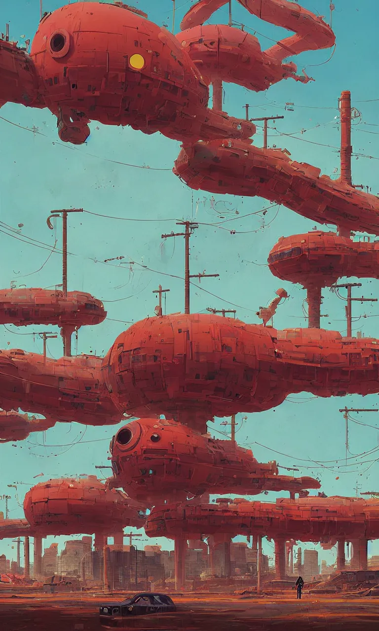 Image similar to akira, by simon stalenhag