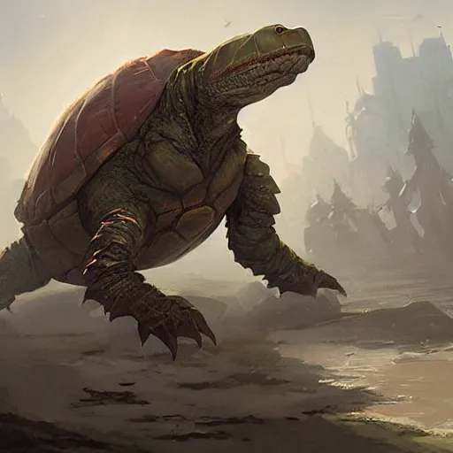 Image similar to snapping tortle by greg rutkowski