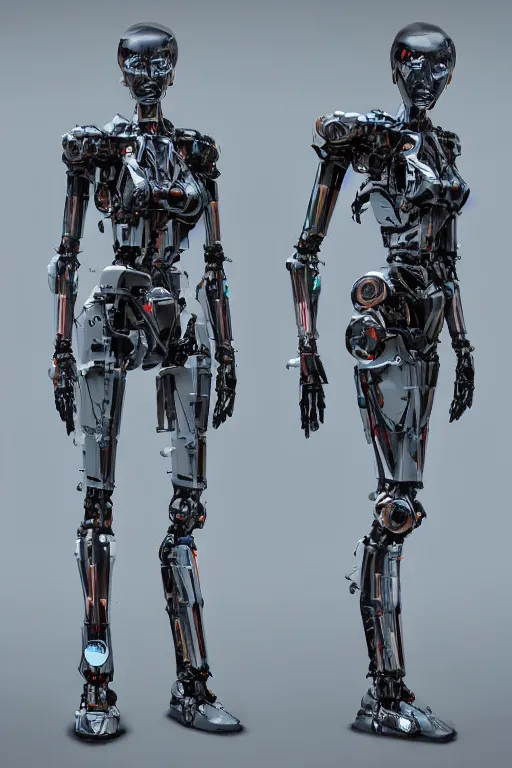 Image similar to symmetry!! full body cyborg female concept, supermodel, humanoid form, robot servo, metalized mecha anatomy, monkey limbs, digital art, in the style of ben lol, brian sum, ramil sunga, herbert lowis, furio tedesschi, christopher cao, artstation, pinterest, deviantart, photoshop, octane render, unreal engine