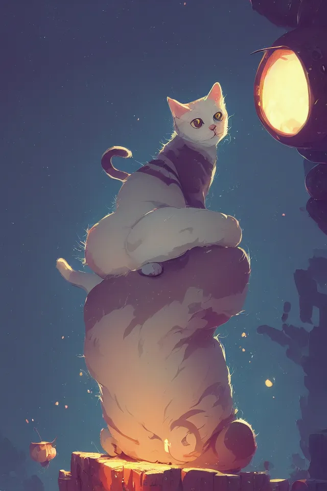 Image similar to cute cat, by victo ngai and andreas rocha and greg rutkowski, trending on artstation, unreal engine, 8 k hd wallpaperjpeg artifact, blur, artfact