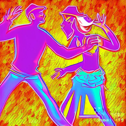 Image similar to roast chicken dancing in the disco, Digital Art