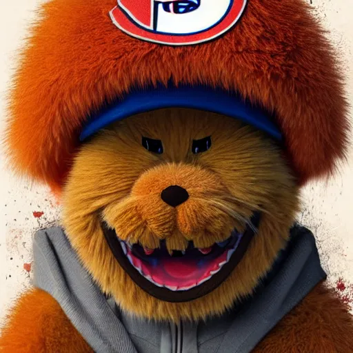 Image similar to suprised anime Portrait of Youppi the Habs Montreal Canadiens Mascot as a very sad and menacing pokemon, highly detailed anime, high evolution, 1993, legendary, smooth, sharp focus, dynamic lighting, intricate, trending on ArtStation, shiny Youppi as suprised pikachu, illustration pokemon, art by WLOP