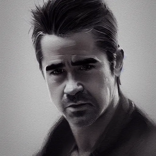 Prompt: “Portrait of Colin Farrell by Greg Rutkowski, young, attractive, highly detailed portrait, scifi, digital painting, artstation, concept art, smooth, sharp foccus ilustration, Artstation HQ”