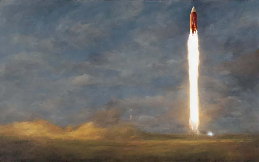 Image similar to rockets, ominous, oil on canvas, by edelfelt