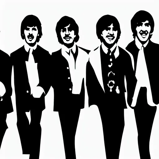 Prompt: vector graphics of the beatles