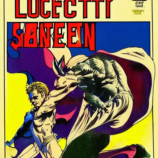 Image similar to lucifer against sandman, comic book, by frank miller, 4 k, 3 d