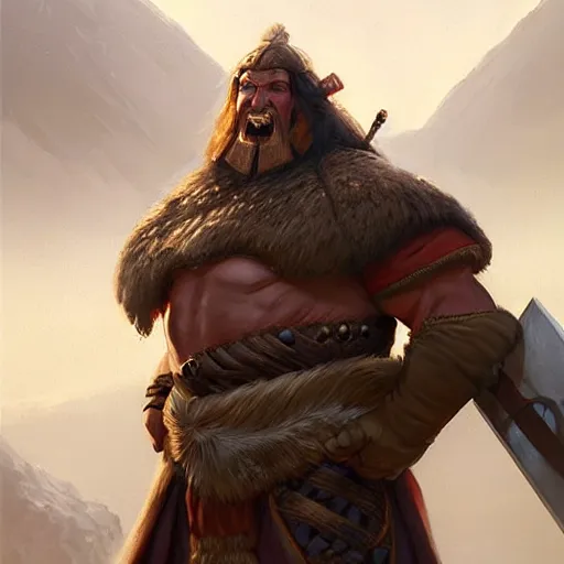 Image similar to portrait of a friendly charming formal barbarian giant noble!, imperial royal elegant clothing, elegant, rule of thirds, highly detailed, artstation, concept art, matte, sharp focus, art by greg rutkowski, cover by artgerm