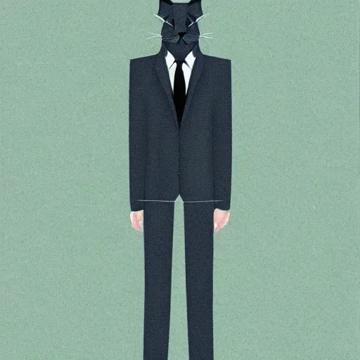 Image similar to digital art of anthromorphic cat wearing a suit