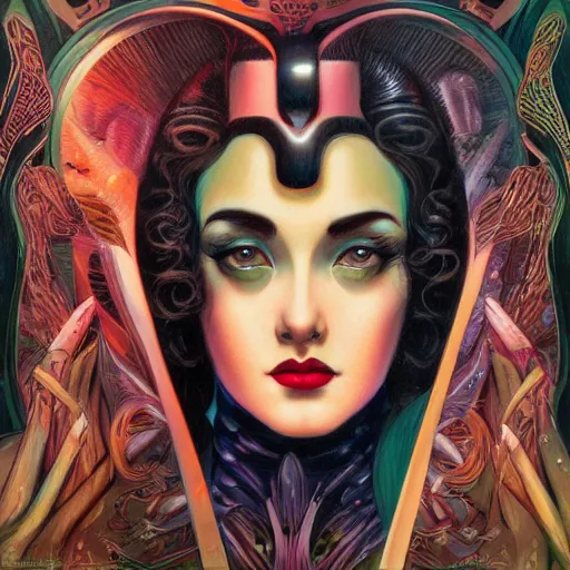 Image similar to an art deco portrait in the style of anna dittmann and donato giancola and virgil finlay.