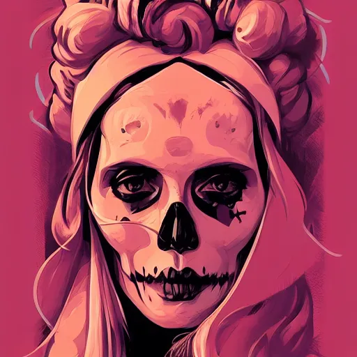 Image similar to portrait skull girl by petros afshar, tom whalen, laurie greasley, jc leyendecker and singer sargent