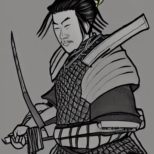 Prompt: 4 k drawing of a samurai
