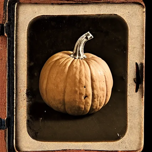 Image similar to tintype photo of rotting pumpkin