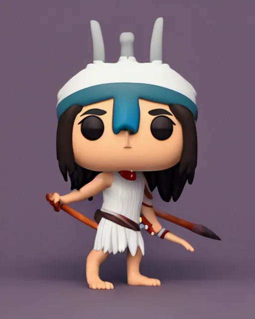 Prompt: full body 3d render of princess mononoke as a funko pop, studio lighting, white background, blender, trending on artstation, 8k, highly detailed