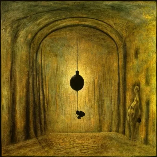 Image similar to Audrey Hepburn a Baron Harkonnen floating in the air in a large empty chamber Giger beksiński