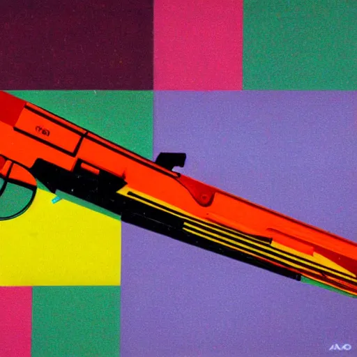 Image similar to AK-47 designed by Tadanori Yokoo