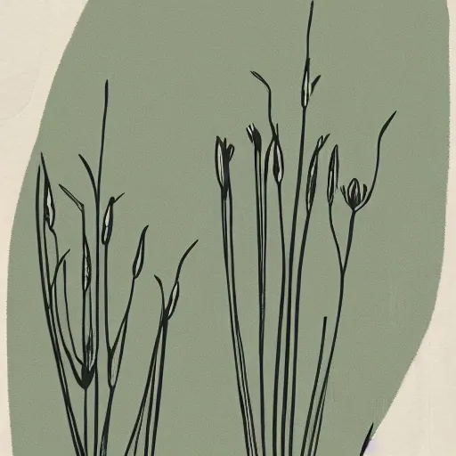 Image similar to Rubrum Lillies, Minimalist, Midcentury Modern, Illustration